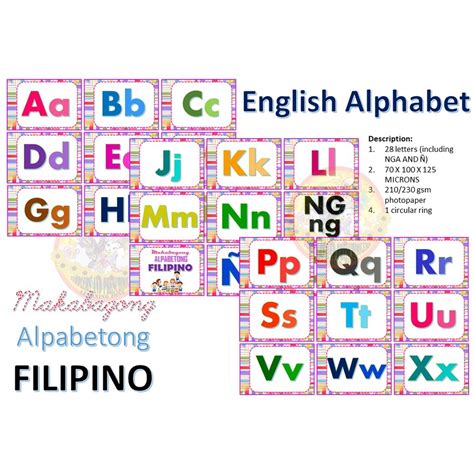 English Alphabet Letters and Makabagong Alpabetong Filipino.